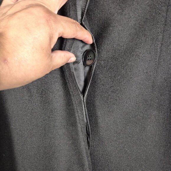 Katherine Kelly Women's Coat Size 12 Cashmere Black Luxury Long Coat (No Belt) - Picture 9 of 12
